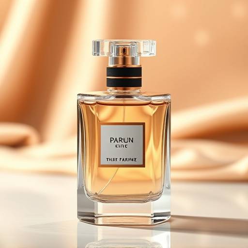 Fotografía de producto de una botella de perfume sobre un fondo elegante