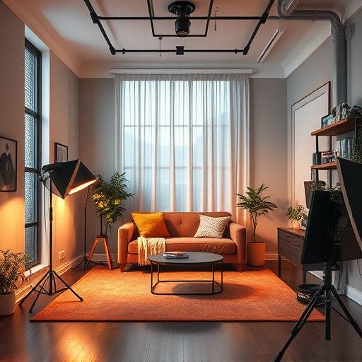 Interior moderno y acogedor del estudio